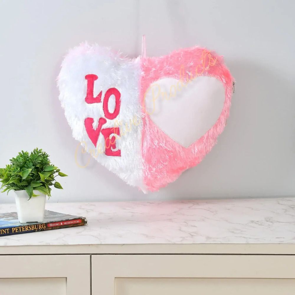 SMR Kart  Fur Cushion Cover (20 × 20 cm, White & Pink)