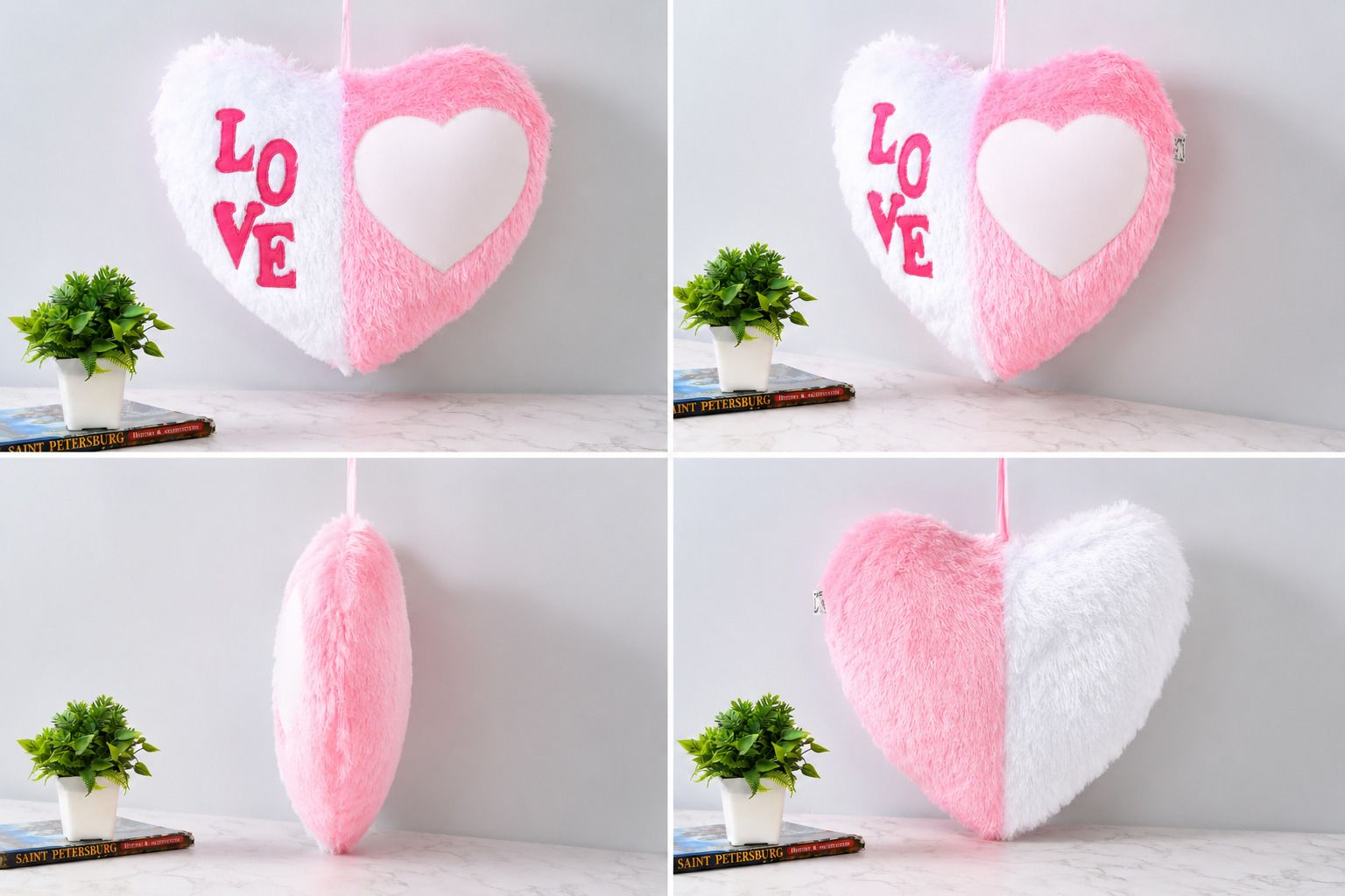SMR Kart  Fur Cushion Cover (20 × 20 cm, White & Pink) thumbnail 3