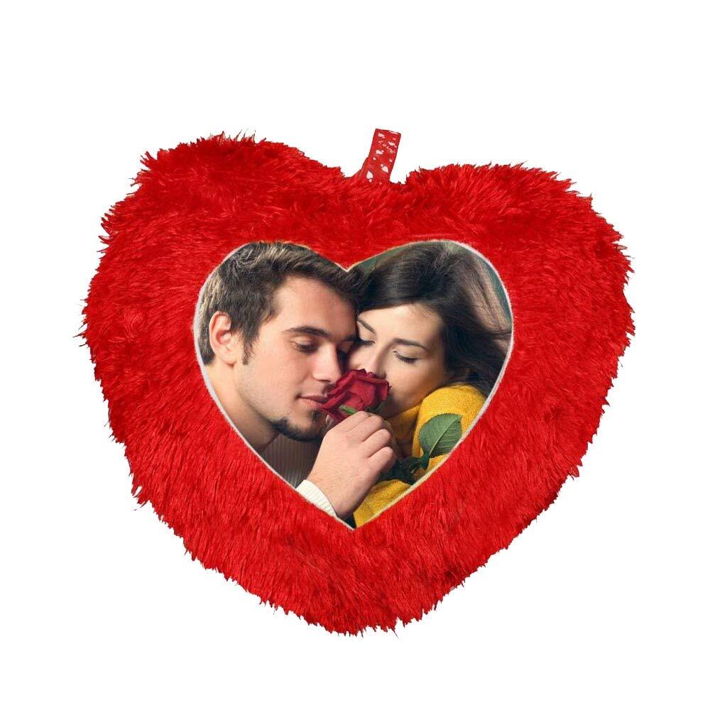SMR Kart Heart Fur Cushions Cover (36 cm*38 cm, Red)